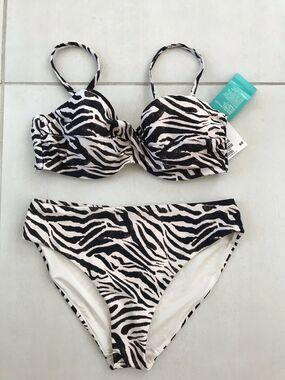 H&M Swim Multicolor Print Bikini Set Swimsuit 34C/6